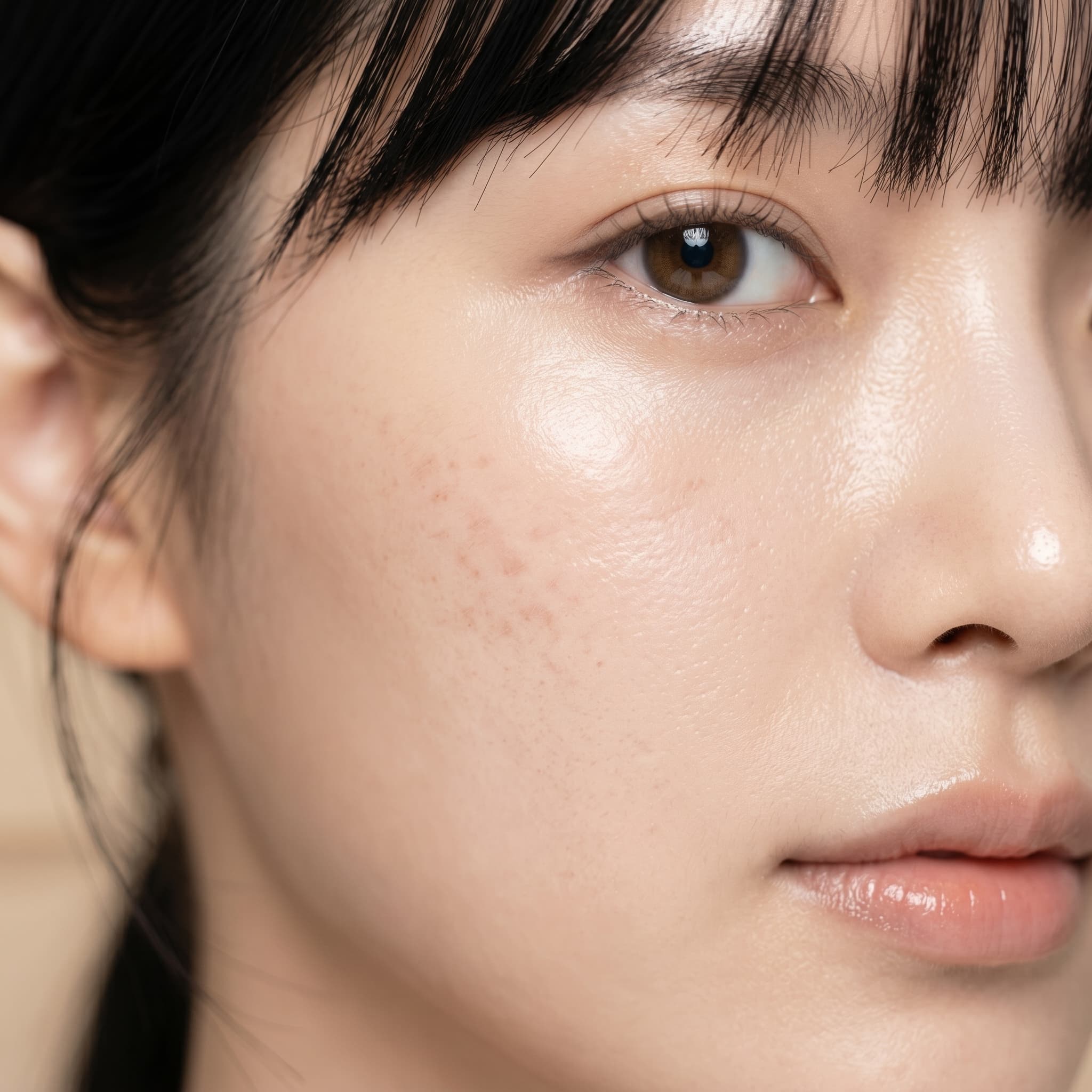 Enlarged pores along with scars