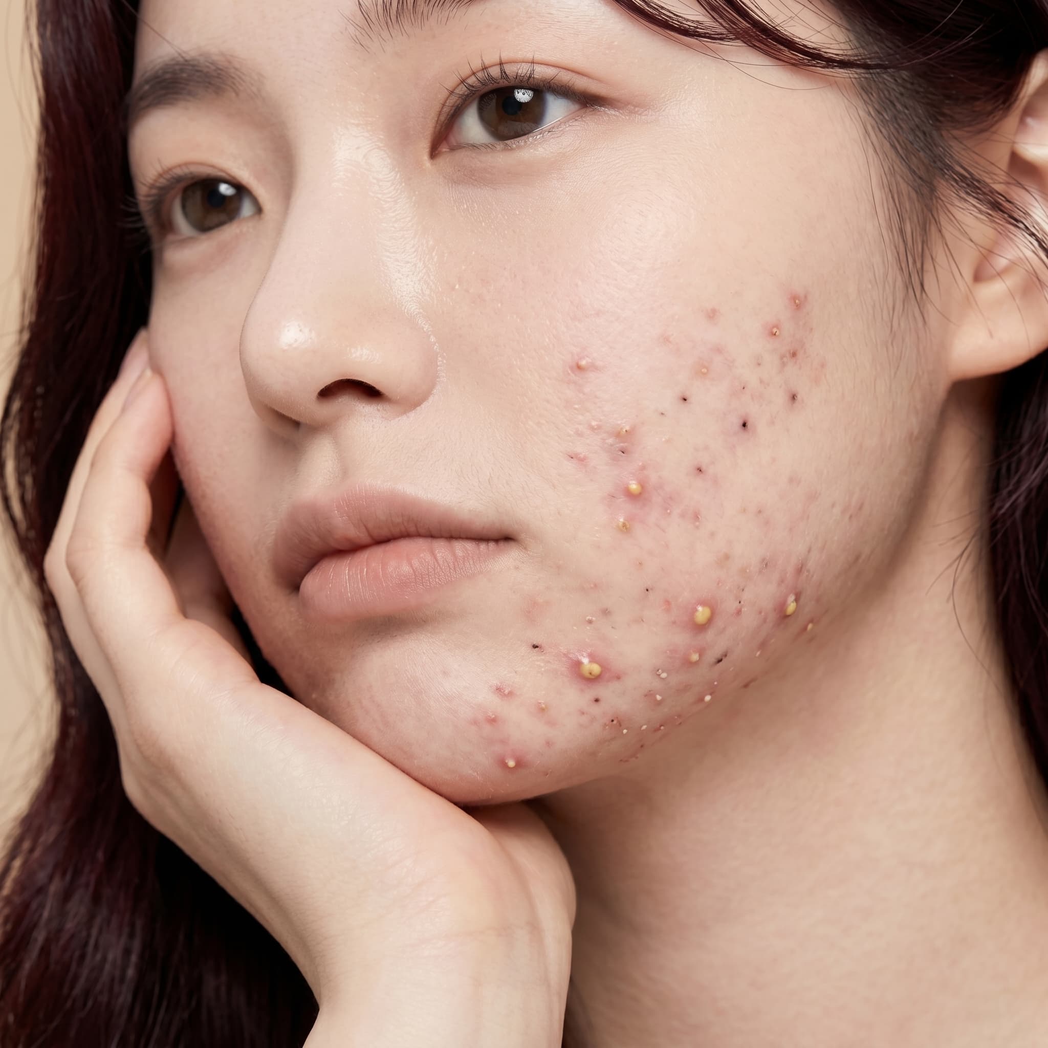 화농성·면포성 여드름이 동반된 분